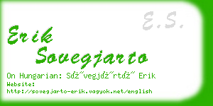 erik sovegjarto business card